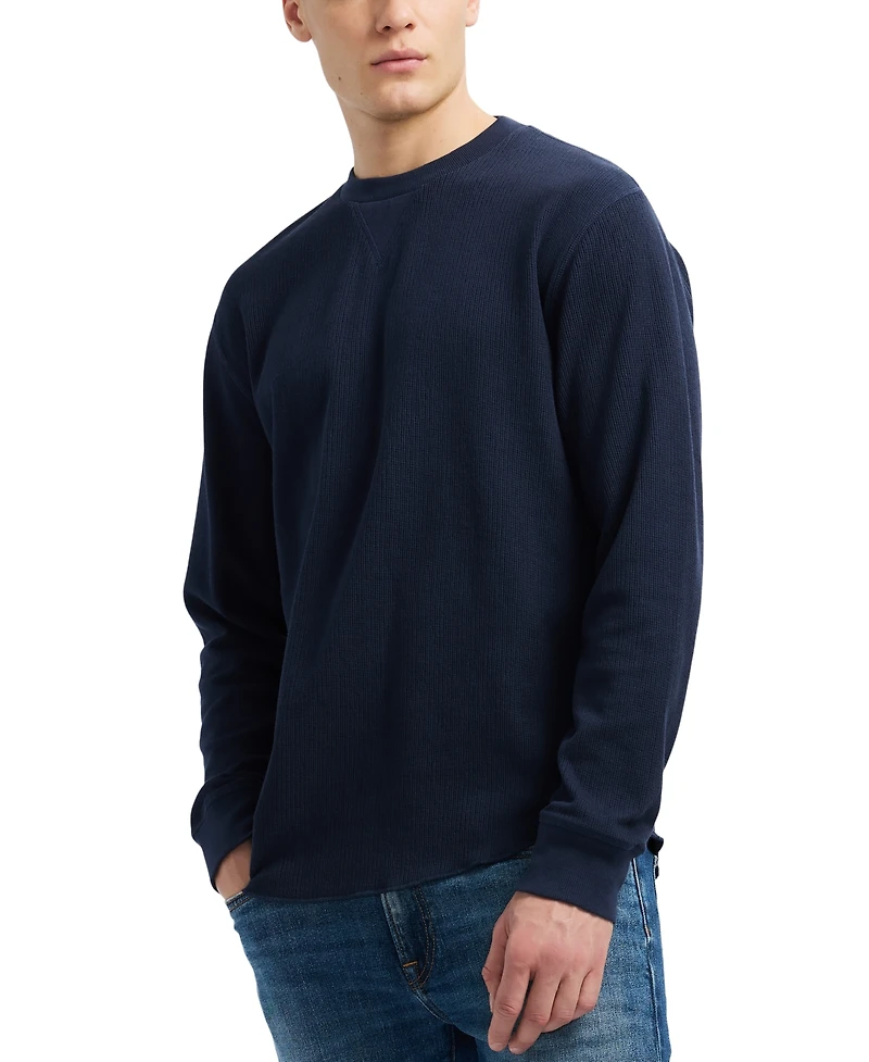 Men's Kaleb Long Sleeve Crewneck Textured T-Shirt