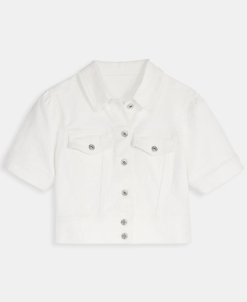 On 34th Women's Elbow Puff Sleeve Denim Jacket, Exclusively at Macy's