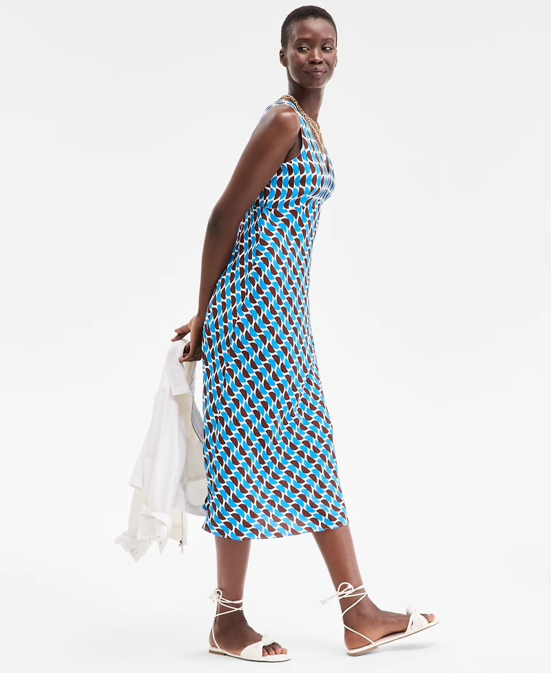 On 34th Women's Double V-Neck Sleeveless Midi Dress, Exclusively at Macy's