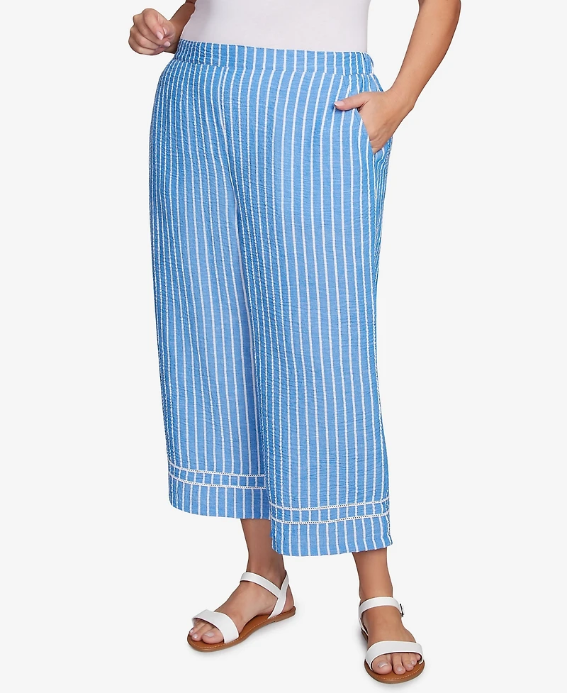 Ruby Rd. Plus Yarn Dye Stripe Relaxed Soft Capri Pants