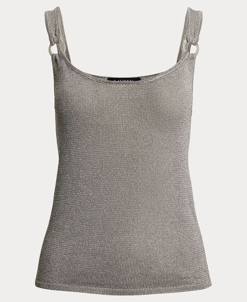Lauren Ralph Women's Ring-Trim Metallic Sweater Tank Top