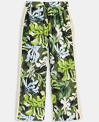 On 34th Women's Leaf-Print Crochet-Trim Wide-Leg Pants, Exclusively at Macy's