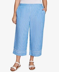 Ruby Rd. Plus Yarn Dye Stripe Relaxed Soft Capri Pants
