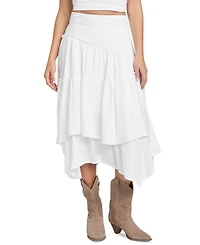 Guess Women's Tanya Denim Tiered Maxi Skirt