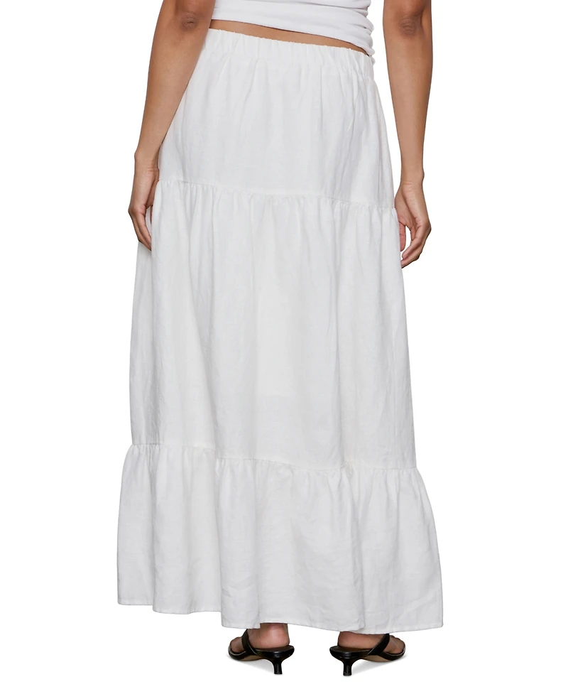 Sanctuary Women's The Prairie Linen Tiered Maxi Skirt