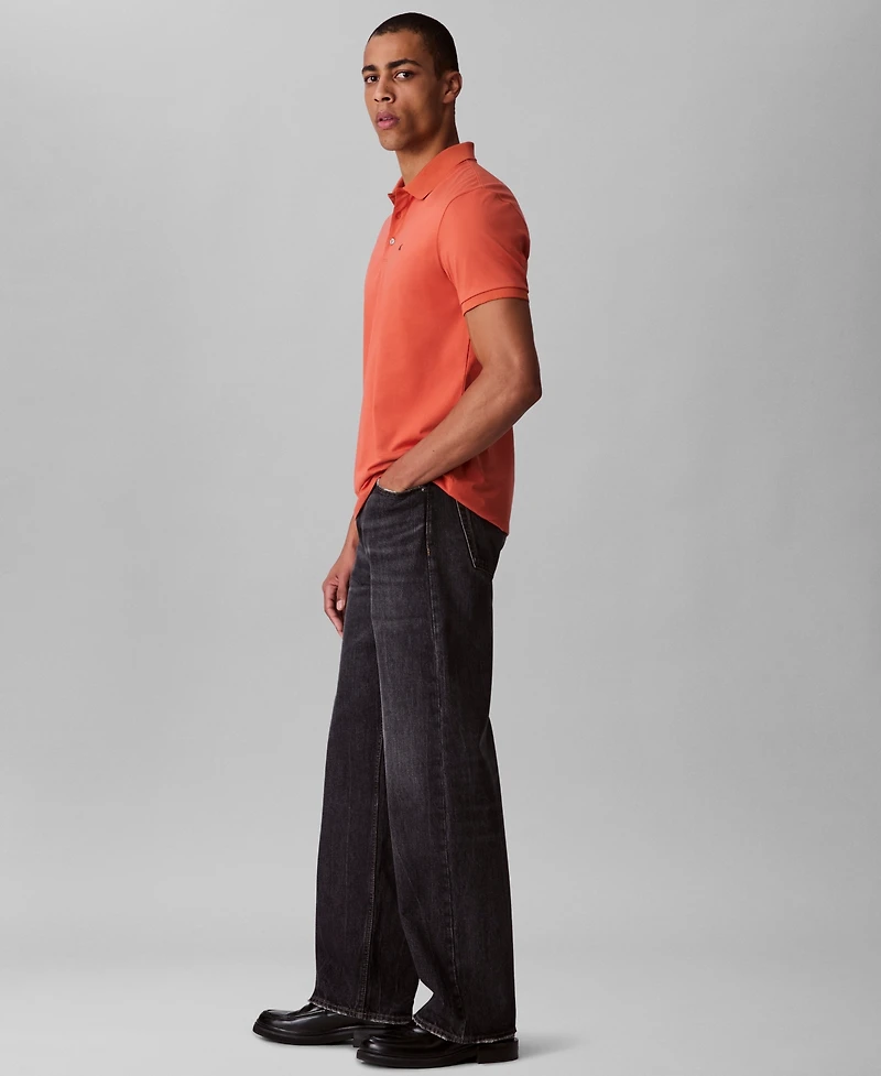 Calvin Klein Men's Regular-Fit Smooth Cotton Monogram Logo Polo Shirt