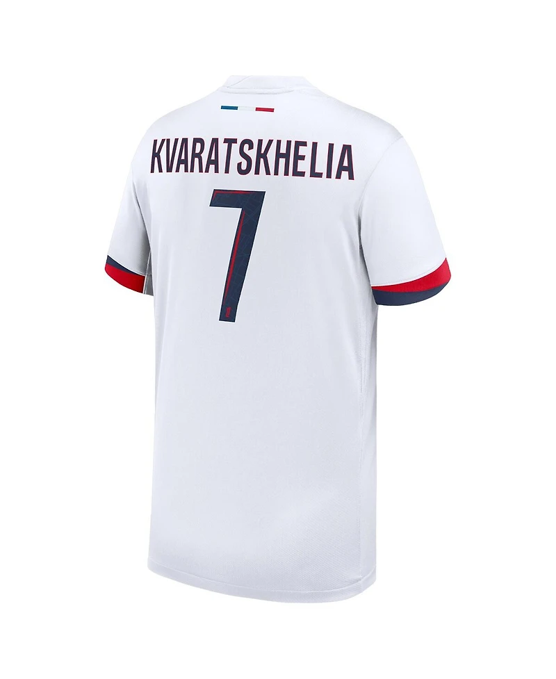 Nike Big Boys and Girls Khvicha Kvaratskhelia White Paris Saint-Germain 2024/25 Away Replica Player Jersey