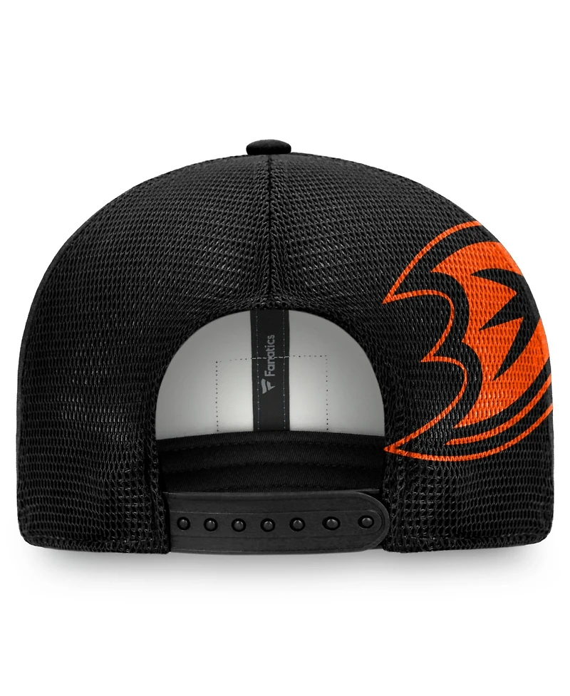 Fanatics Men's Black/White Anaheim Ducks Block Party Snapback Hat
