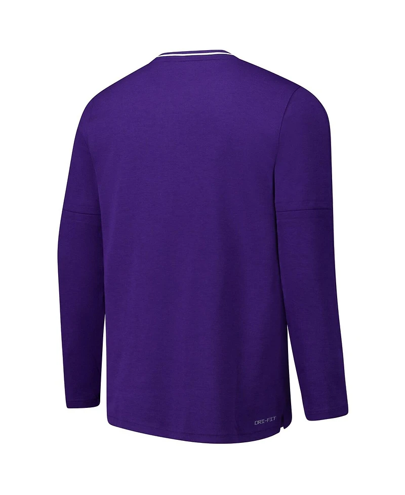 Nike Men's Purple Tcu Horned Frogs Coaches Quarter-Zip Jacket