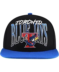 Mitchell & Ness Men's Black Toronto Blue Jays Rise Up Snapback Hat