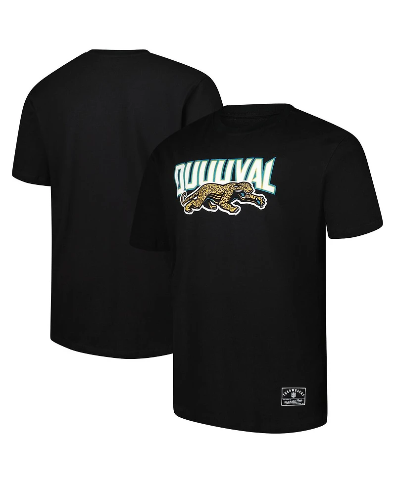 Mitchell & Ness Men's Black Jacksonville Jaguars Crew-Neck T-Shirt