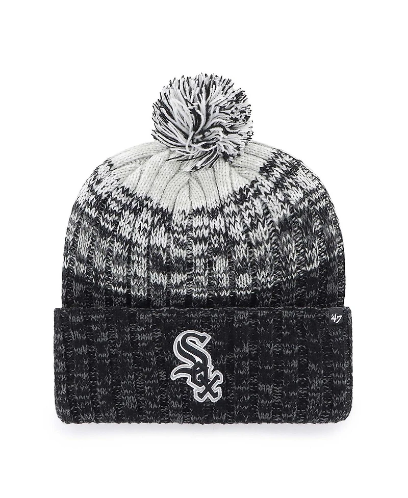 '47 Brand Big Boys and Girls Black Chicago White Sox Cascade Cuffed with Pom Knit Hat