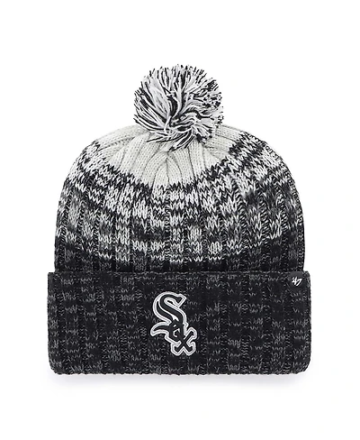 '47 Brand Big Boys and Girls Black Chicago White Sox Cascade Cuffed with Pom Knit Hat