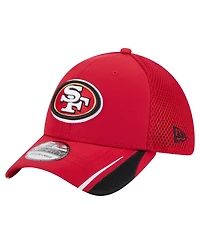 New Era Men's Scarlet San Francisco 49ers Game Day Linear 39THIRTY Flex Hat