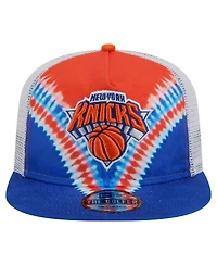 New Era Men's Blue/Orange New York Knicks Throwback Dye Golfer Snapback Hat