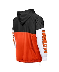 New Era Men's Orange/Black Baltimore Orioles Color Block Full-Zip Hoodie Windbreaker Jacket