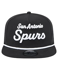 New Era Men's Black San Antonio Spurs Team Text Golfer Snapback Hat