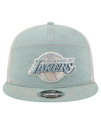 New Era Men's Los Angeles Lakers Adventure Denim Split Panel 9FIFTY Snapback Trucker Hat