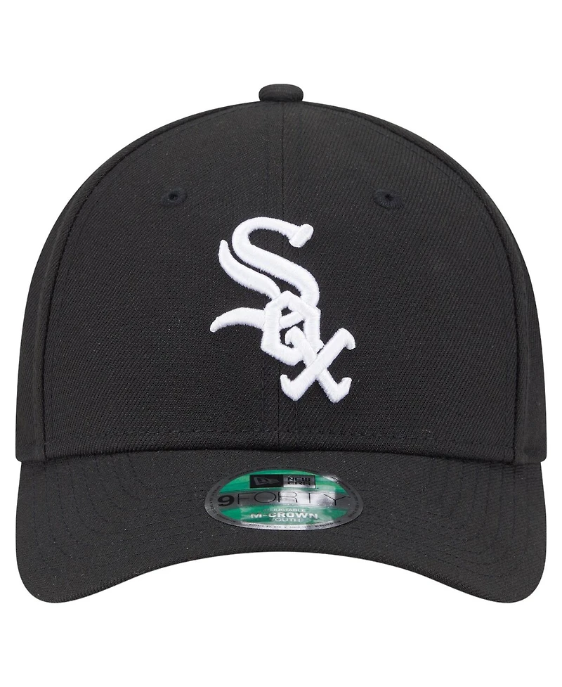 New Era Big Boys and Girls Black Chicago White Sox Player Replica 9FORTY Adjustable Hat