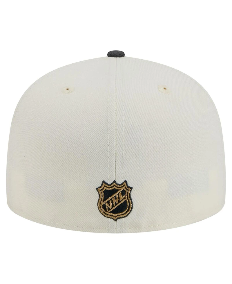 New Era Men's White Vegas Golden Knights Chrome Two-Toned 59FIFTY Fitted Hat