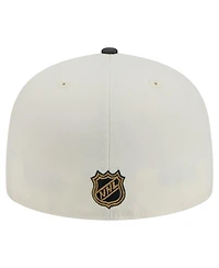 New Era Men's White Vegas Golden Knights Chrome Two-Toned 59FIFTY Fitted Hat