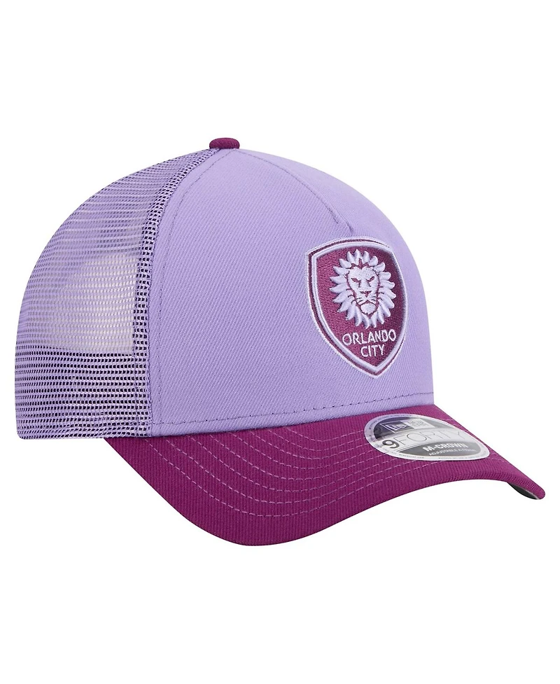 New Era Men's Purple Orlando City Sc Color Pack 9FORTY A-Frame Adjustable Trucker Hat