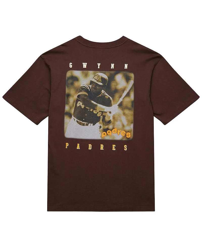 Mitchell & Ness Men's Tony Gwynn Brown San Diego Padres Legends Collection Vintage Logo T-Shirt
