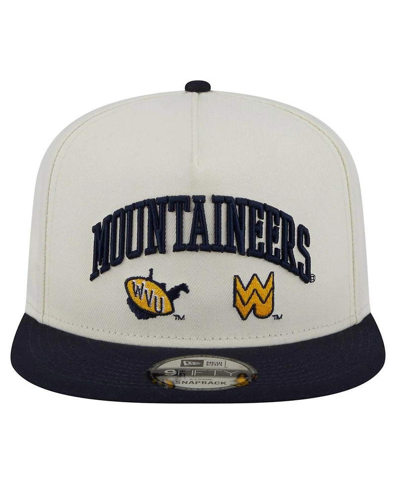 New Era Men's White West Virginia Mountaineers Collegiate 9FIFTY A-Frame Snapback Hat