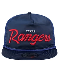 New Era Men's Navy Texas Rangers Retro Satin Script Golfer Adjustable Hat