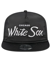 New Era Men's Black Chicago White Sox Retro Satin Script Golfer Adjustable Hat
