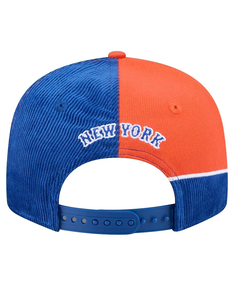 New Era Men's Royal/Orange New York Mets Retro Split Corduroy Snapback Hat