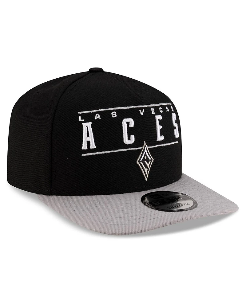 New Era Men's and Women's Black/Silver Las Vegas Aces 2025 Wnba Draft A-Frame 9FIFTY Snapback Hat
