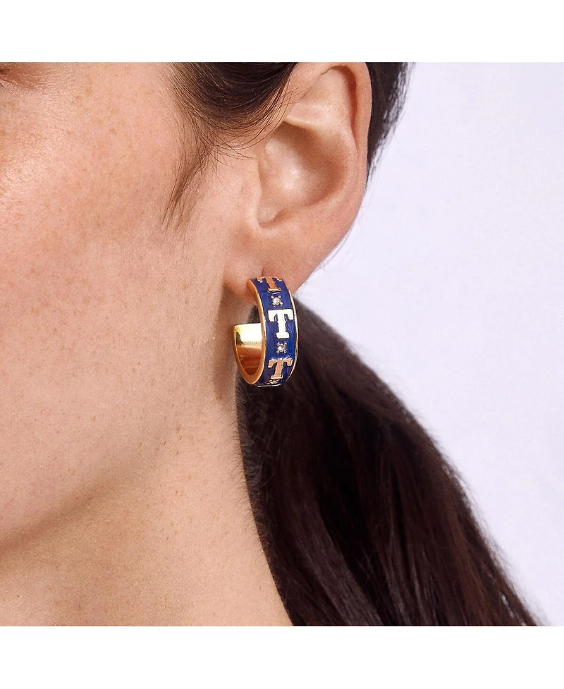 Wear By Erin Andrews x BaubleBar Texas Rangers Enamel Hoop Earrings