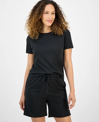 Style & Co Petite French Terry Short-Sleeve T-Shirt, Exclusively at Macy's