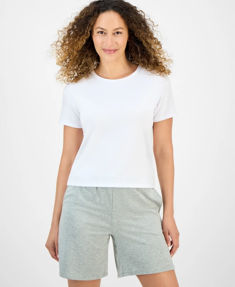 Style & Co Petite French Terry Short-Sleeve T-Shirt, Exclusively at Macy's