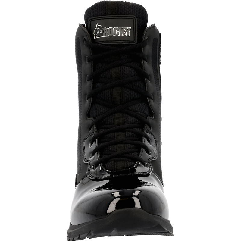 Rocky Men's Cadet 8" Black Side Zip Public Service Boot