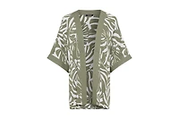 Olsen Women's Leaf Print Lightweight Kimono