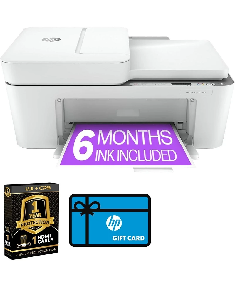DeskJet Wireless Color Inkjet All-in-One Home Printer Bundle with Auto Document Feeder, Print Scan Copy, Print with Cell Phone, Wi-Fi Printing, 2-Year