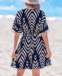 Cupshe Women's Tropic Oasis Abstract Mini Beach Dress