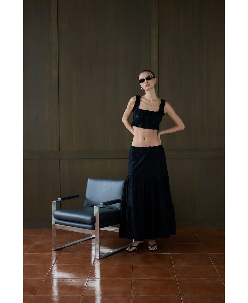 WeWoreWhat Women's Midi Pull On Skirt