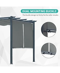 Aoodor 10 x 10 ft Outdoor Pergola with Retractable Canopy 4 Pieces Patio Sun Shade Shelter - Light Gray