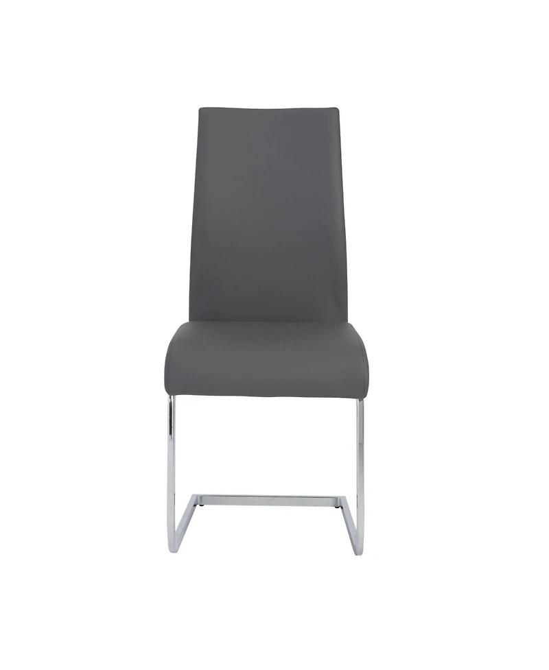 Set of 4 Faux Leather Long Back Cantilever Chairs for Dining Room or Office