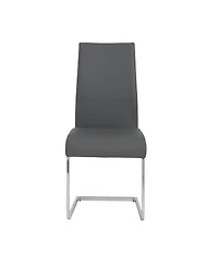 Set of 4 Faux Leather Long Back Cantilever Chairs for Dining Room or Office