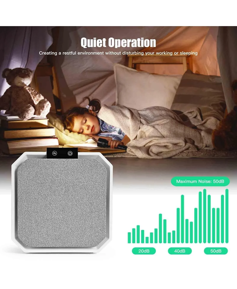 Desktop Hepa Air Purifier Home Air Cleaner with 2-in-1 Composite Hepa Filter