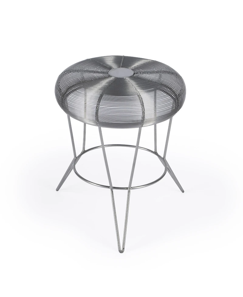 Contemporary Round Top End Table with Wire Base for Living Room