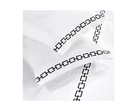Superior Chain Links Cotton Embroidered Deep Pocket Bed Sheet Set