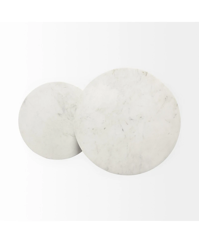 Chic Round Marble Side Table – Ideal for Sofa or Bedside Use