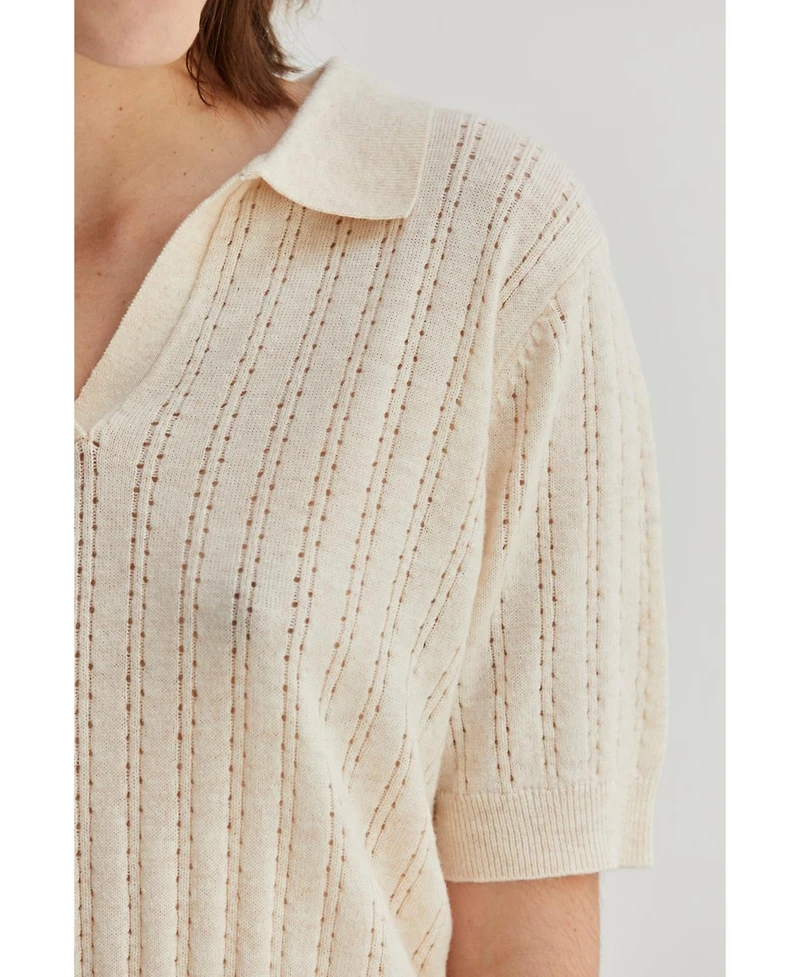 Crescent Women's Saman Pointelle Knit Top
