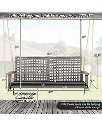 2-Person Patio Wicker Hanging Swing Chair