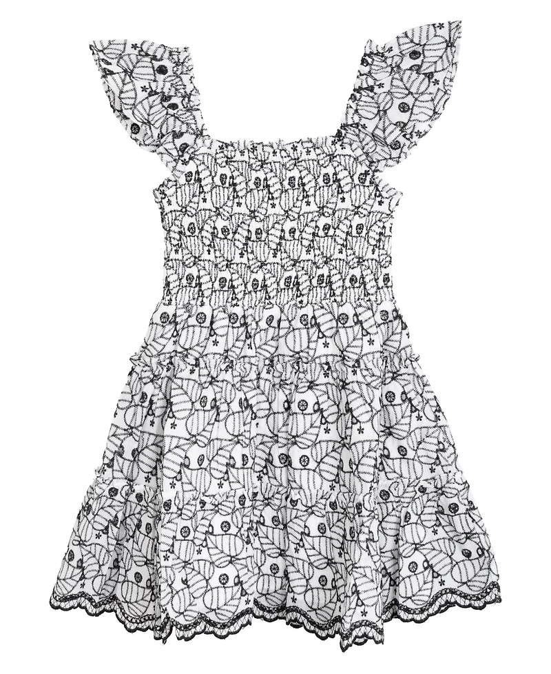 Rare Editions Big Girls Enlarged Leaf Eyelet Dress
